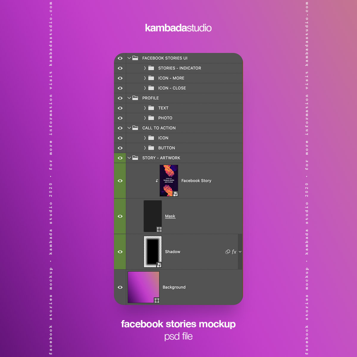 Download free psd mockups templates for magazine, book, stationery, apparel, device, mobile, editorial, packaging, business cards and more. Facebook Stories Psd Mockup Kambada Studio