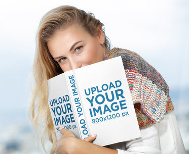 29+ Download Woman Holding Book Mockup Psd