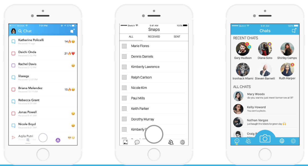 Snapchat ui sketch file freebie. Saving Snapchat A Case Study Part 3 By Lianne Yun Prototypr