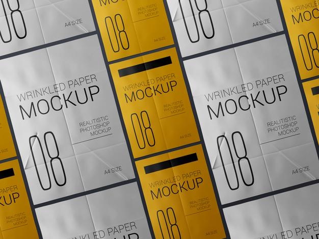 10+ Download Wrinkled Paper Mockup PSD